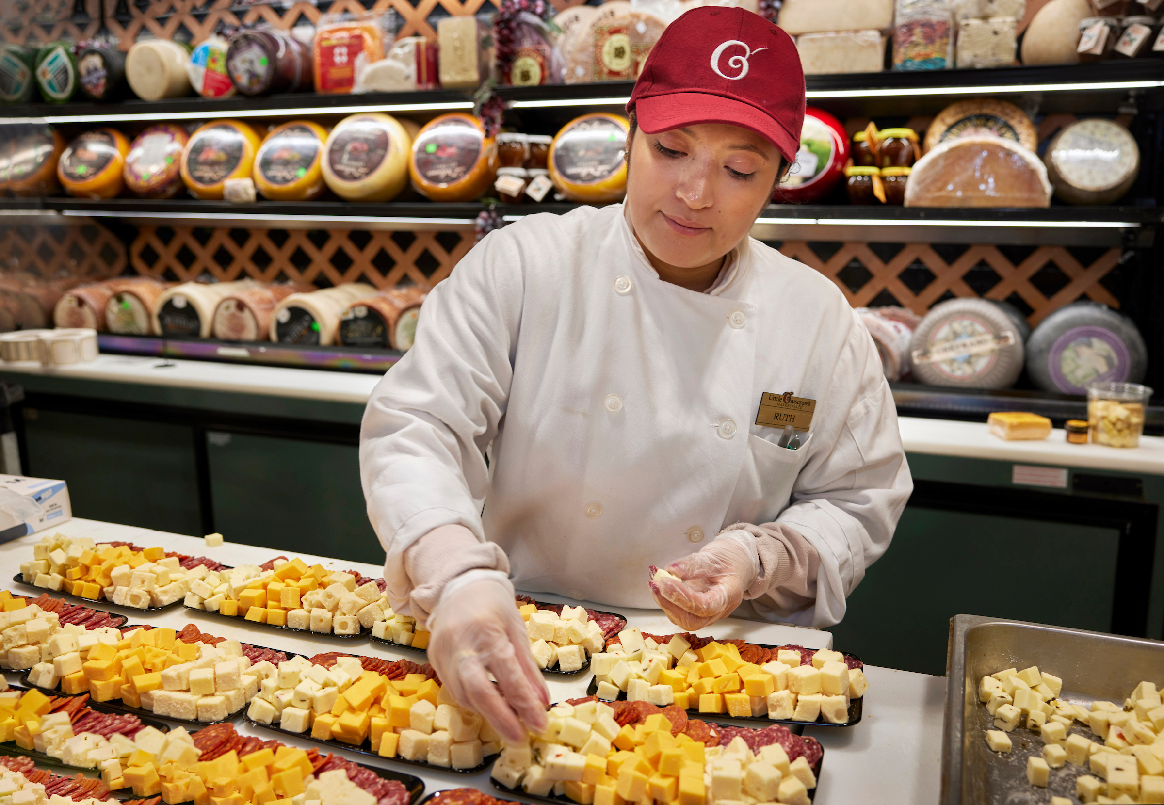 A freshly prepared Uncle Giuseppe's cheese platter